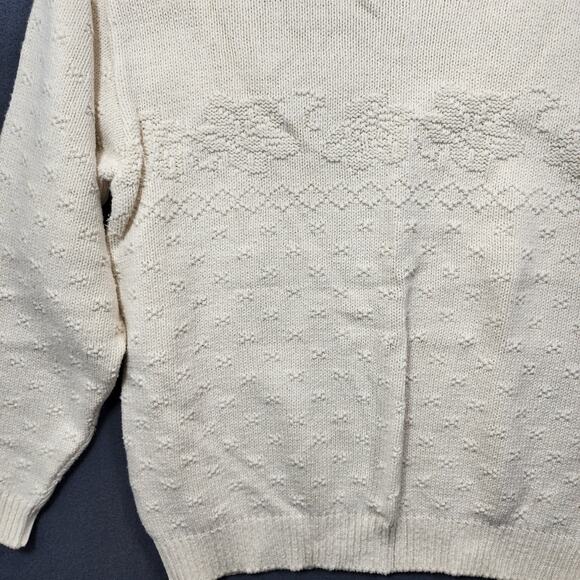 Vtg Mens Sweater Medium Northern Reflections Parkhurst Monochrome White Canada - Picture 14 of 16